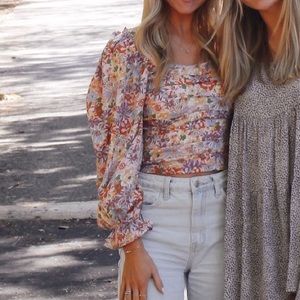 Floral long sleeve top!
